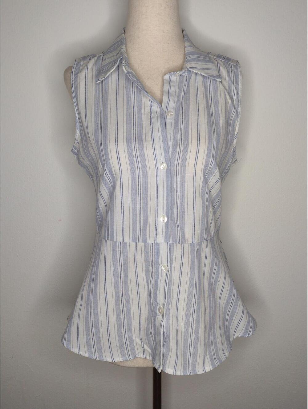 NWT Love Notes Women's White/Blue Top Size Small